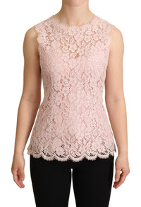 Thumbnail for Elegant Pink Lace Sleeveless Blouse