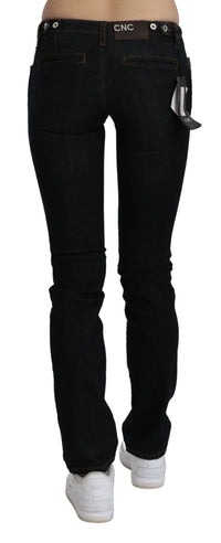 Thumbnail for Chic Black Mid Waist Slim Fit Denim Jeans