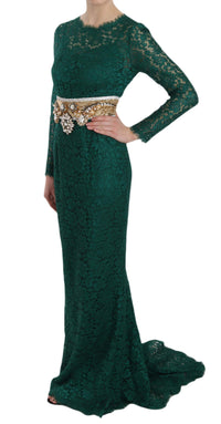 Thumbnail for Emerald Elegance Long Sleeve Floor-Length Dress