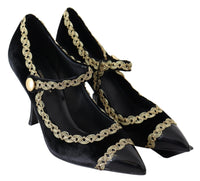 Thumbnail for Elegant Velvet Patent Embroidered Pumps