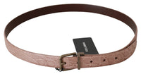 Thumbnail for Elegant Exotic Skin Brushed Gold Buckle Belt