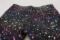 Thumbnail for Black Multicolor Print Tattered Denim Jeans