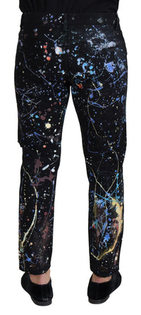 Thumbnail for Exquisite Color Splash Print Denim Pants