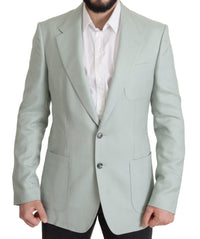 Thumbnail for Elegant Mint Green Silk-Cashmere Blazer