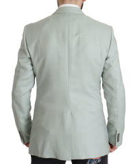 Thumbnail for Elegant Mint Green Silk-Cashmere Blazer