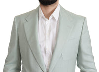 Thumbnail for Elegant Mint Green Silk-Cashmere Blazer