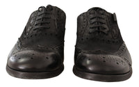 Thumbnail for Exotic Leather Brogue Derby Dress Shoes