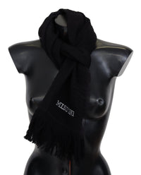 Thumbnail for Elegant Wool Silk Unisex Black Scarf