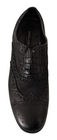 Thumbnail for Exotic Leather Brogue Derby Dress Shoes