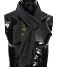 Thumbnail for Elegant Gray Striped Wool Men's Scarf