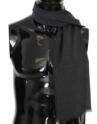 Thumbnail for Elegant Gray Striped Wool Men's Scarf