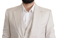 Thumbnail for Elegant Light Gray Silk Blend Suit Jacket Set