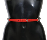 Thumbnail for Elegant Floral Rose Waist Belt in Vibrant Red