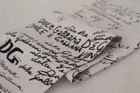 Thumbnail for White Silk DG Logo Letter Print Shawl Fringe Scarf