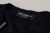 Thumbnail for Elegant Virgin Wool Cardigan Sweater in Blue