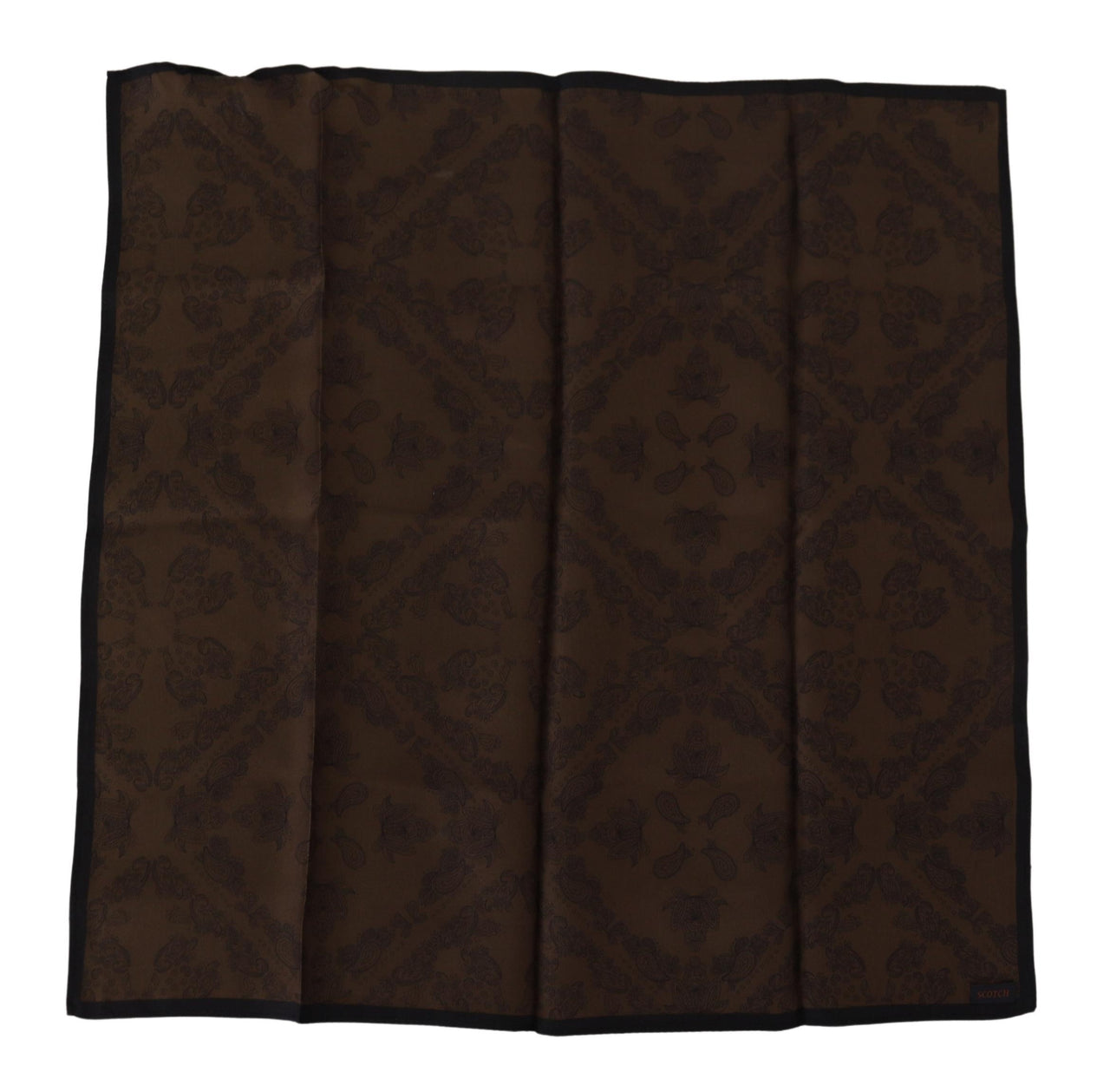 Brown Patterned Wrap Square Handkerchief Scarf