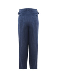 Thumbnail for Chic Oversize Linen Denim Effect Trousers