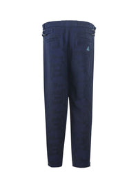 Thumbnail for Elegant Blue Linen Zip Bottom Trousers
