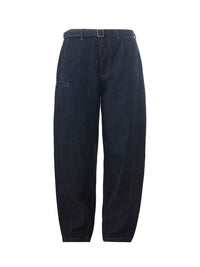 Thumbnail for Elegant Blue Denim Relaxed Fit Trousers