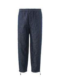 Thumbnail for Elegant Blue Cotton Trousers with Logo Detail