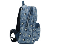 Thumbnail for Stark Small Blue Vintage Jacquard Monogram Logo Fabric Backpack Bookbag