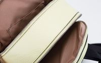 Thumbnail for Mini Court Pale Lime Pebbled Leather Shoulder Backpack Bag