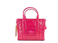 Thumbnail for The Shiny Crinkle Mini Tote Magenta Leather Crossbody Handbag Purse