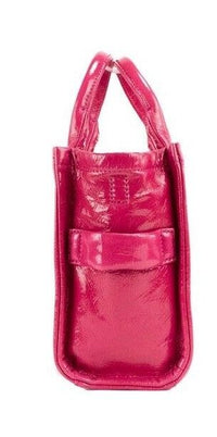 Thumbnail for The Shiny Crinkle Mini Tote Magenta Leather Crossbody Handbag Purse