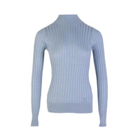 Thumbnail for Elegant Silk Turtleneck Sweater in Light Blue