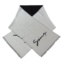 Thumbnail for Elegant Monochrome Wool-Silk Blend Scarf