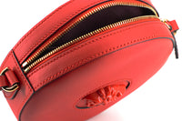 Thumbnail for Elegant Red Round Leather Shoulder Bag