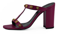 Thumbnail for Elegant Purple Calf Leather High Sandals