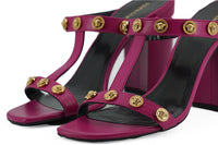 Thumbnail for Elegant Purple Calf Leather High Sandals