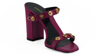 Thumbnail for Elegant Purple Calf Leather High Sandals