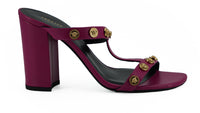 Thumbnail for Elegant Purple Calf Leather High Sandals