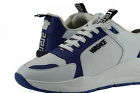 Thumbnail for Elegant Blue and White Leather Sneakers