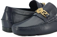 Thumbnail for Elegant Navy Blue Calf Leather Loafers