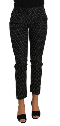 Thumbnail for Elegant Polka Dot Cropped Trousers
