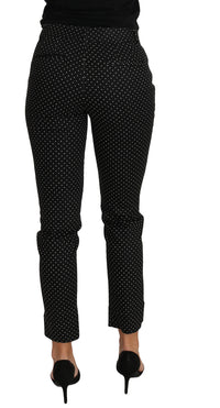 Thumbnail for Elegant Polka Dot Cropped Trousers