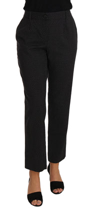 Thumbnail for Chic Black Lace-Up Cropped Trousers