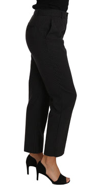 Thumbnail for Chic Black Lace-Up Cropped Trousers