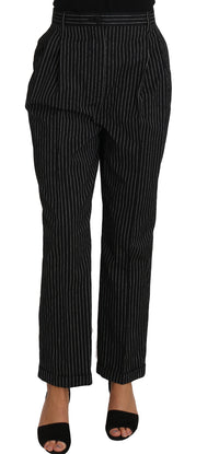 Thumbnail for Elegant Black Pinstripe Dress Pants