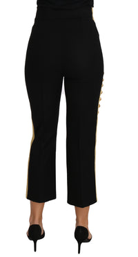 Thumbnail for Elegant Black Military Embellished Pants