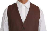 Thumbnail for Sleek Bronze & Gray Formal Vest Slim Fit