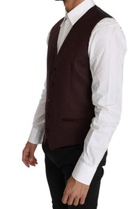 Thumbnail for Elegant Purple Patterned Men's Formal Vest
