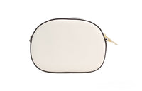 Thumbnail for Jet Set Glam Light Cream Leather Oval Crossbody Bag Purse