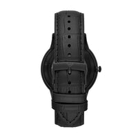 Thumbnail for Elegant Black Leather Mechanical Timepiece