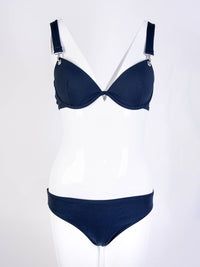 Thumbnail for Chic Blue Triangle Padded Bikini Set