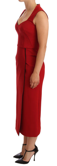 Thumbnail for Elegant Sweetheart Midi Dress in Red