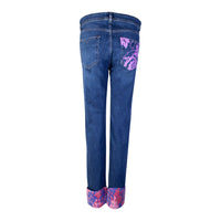 Thumbnail for Chic Cuffed Denim Pants with Printed Details